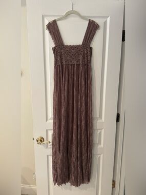 Free People Lace Maxi Dress in Mauve